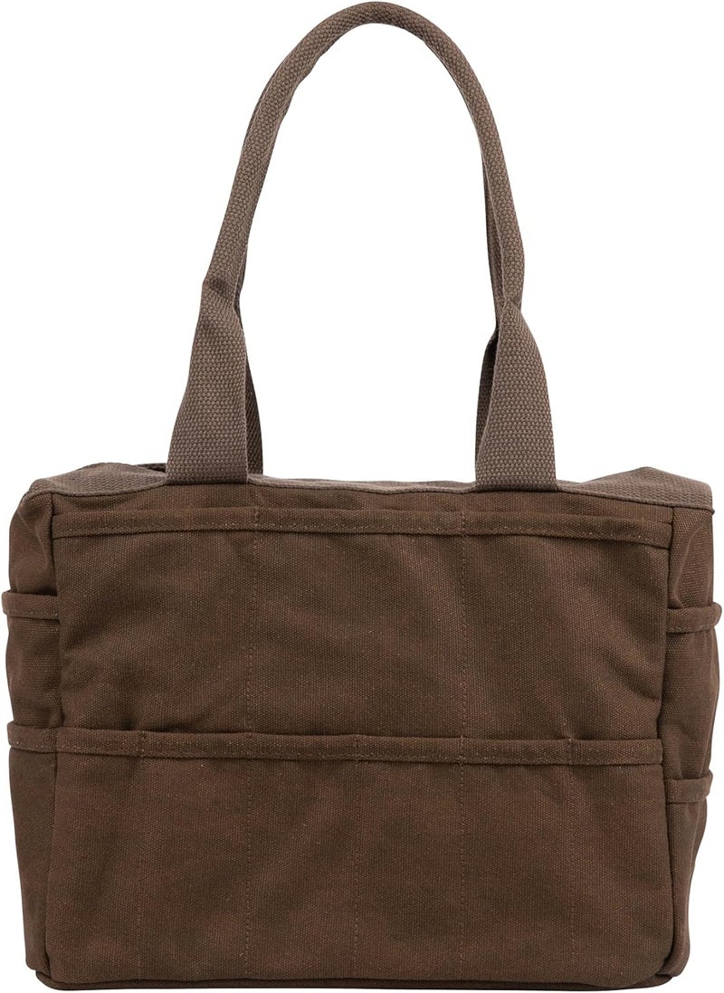 Soolla Studio Bag: Pottery Tool Bag & Craft Storage, Art Supply Organizer, Washable Tote, Knitting Yarn, Crochet Projects, 30 Pockets, 20+ Canvas Colors, Gift For Artists & Teachers (Coffee Bean) - Image 3